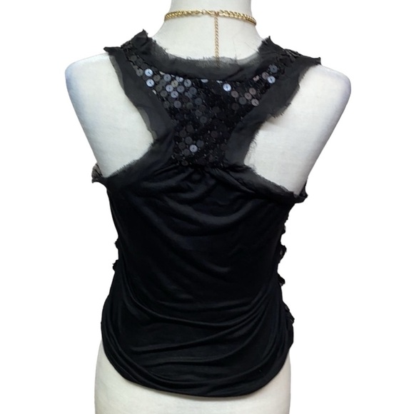 YA-DA Silk Sequins Beaded Racer Back Raw Edges - Picture 3 of 3